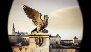 Symbol města budapešť hradní budovy pták: Turul – mytický orel