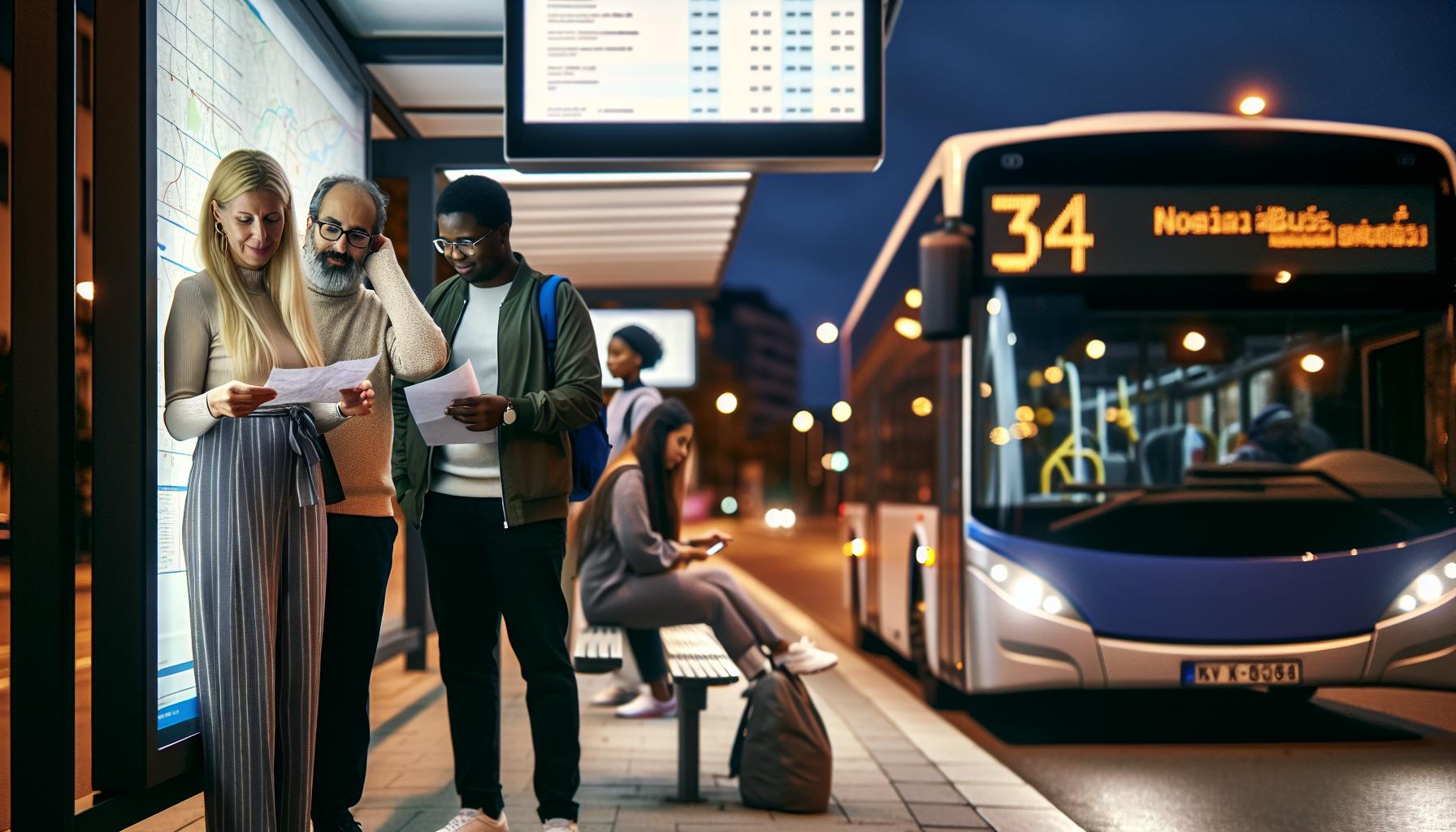 Noční autobusy: Trasy a jízdní řády