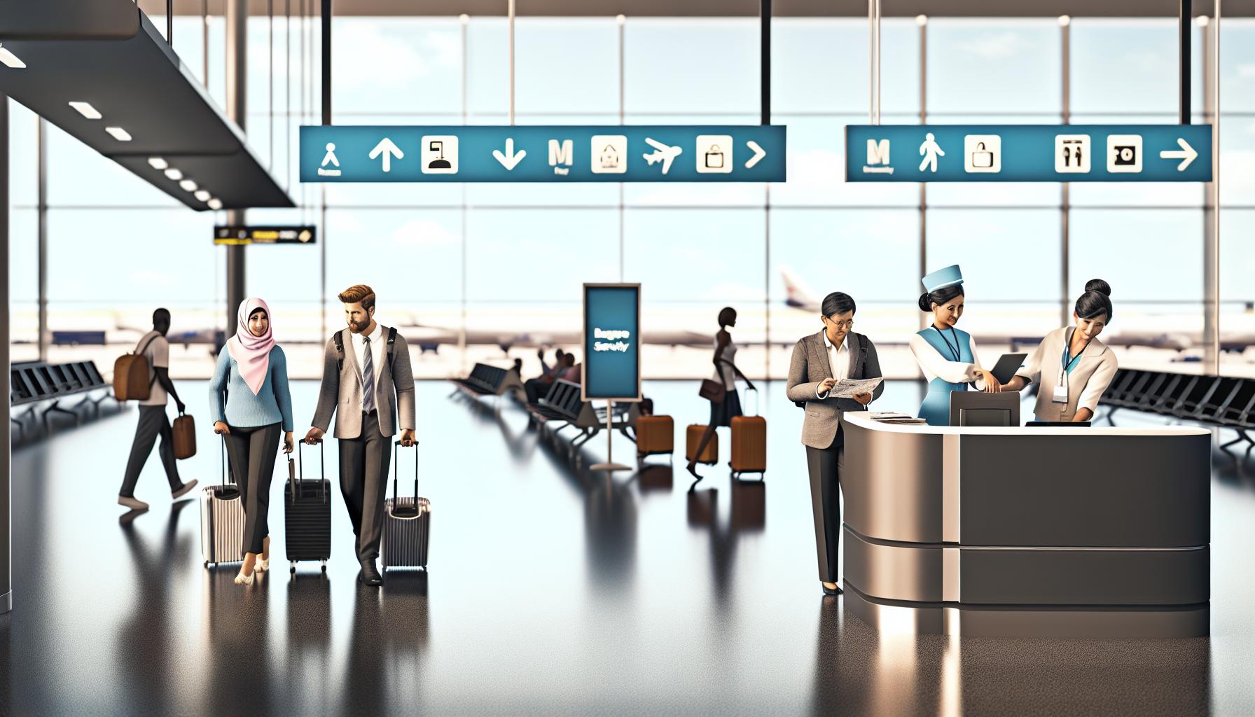 Procházka letištěm: Důležité oblasti a služby