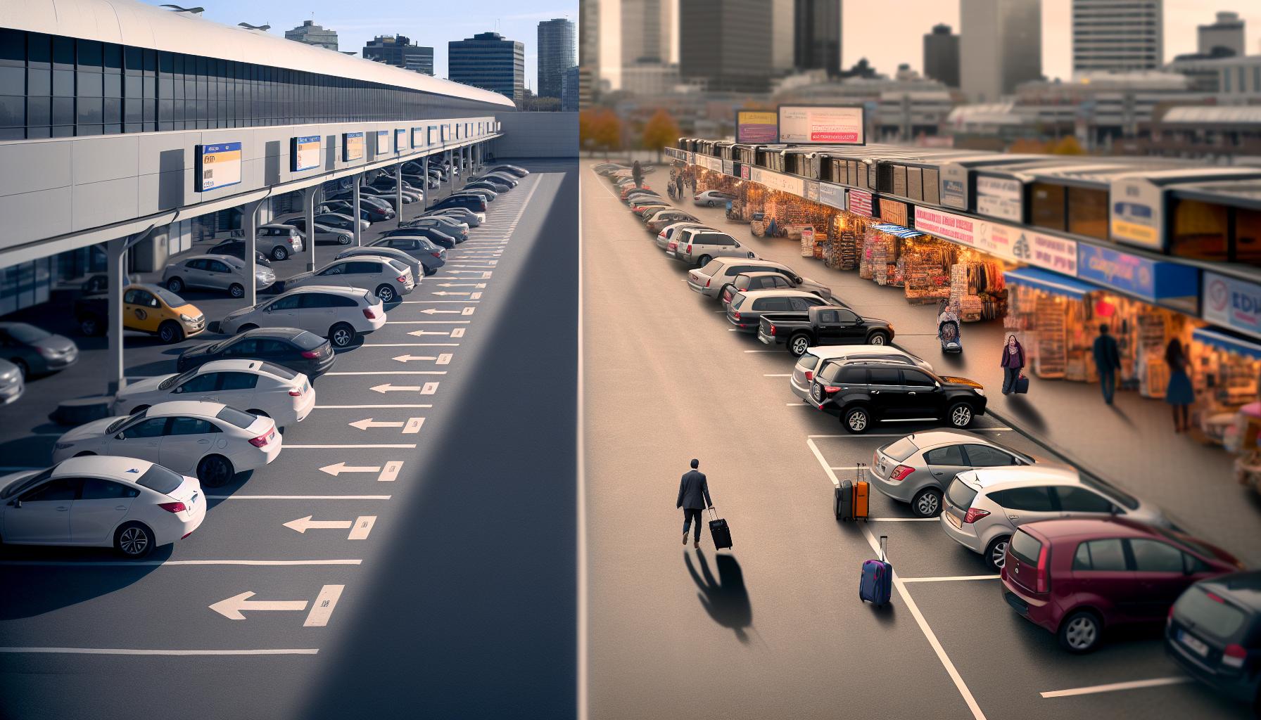 Parkování na letišti vs. Parkování v centru města