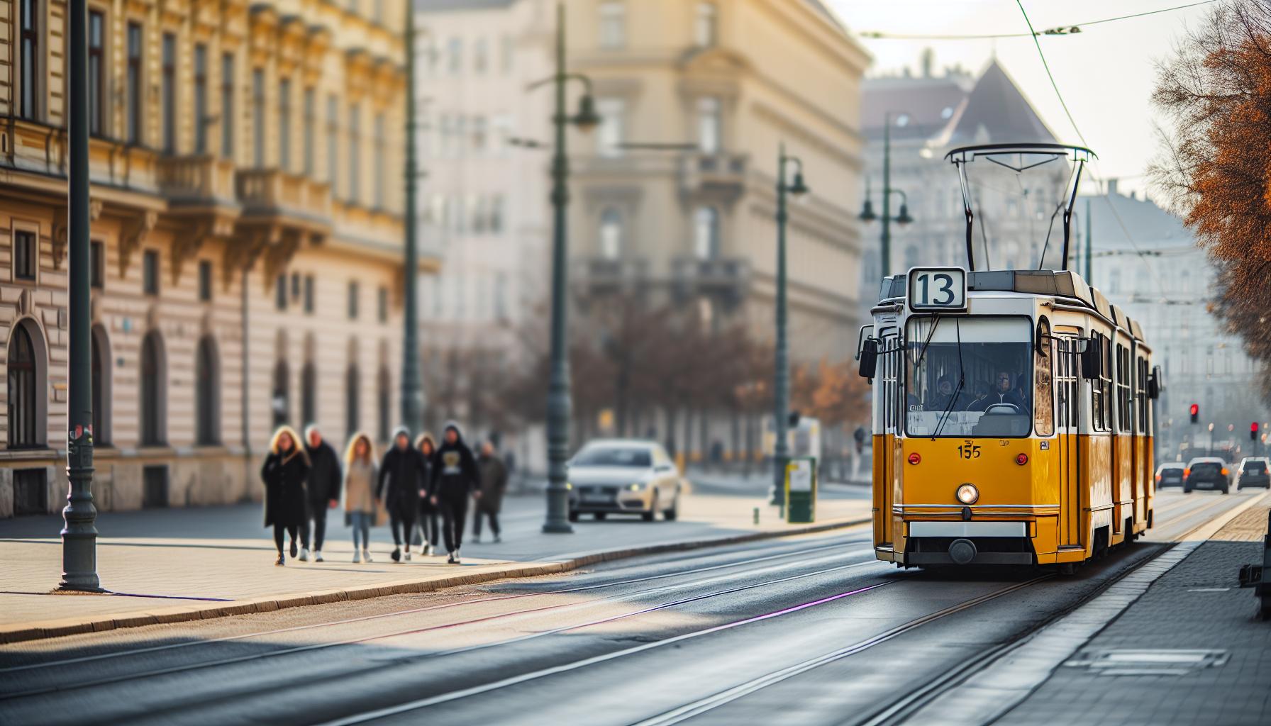 Hlavní trasy tramvajové sítě v Budapešti